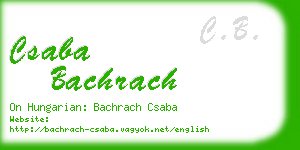 csaba bachrach business card